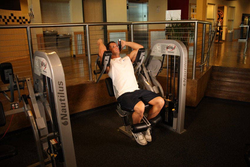 Ab crunch machine: start position