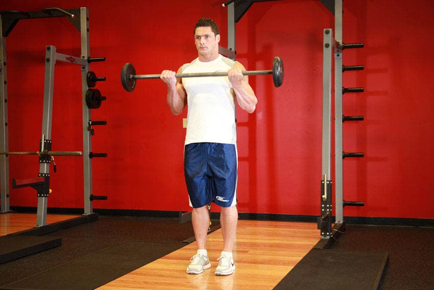 Barbell curl: end position