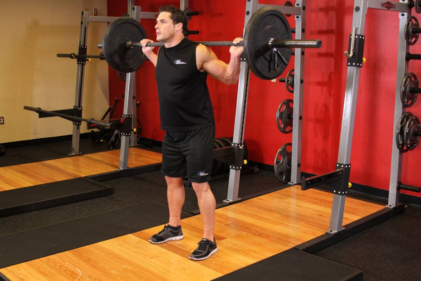 Barbell back squat: start position