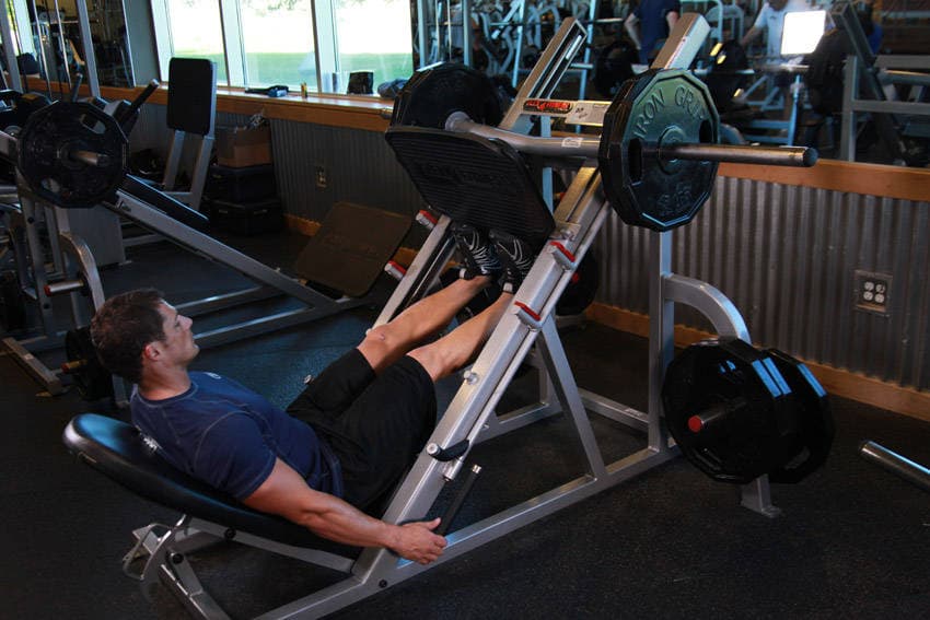 Leg press calf raise: start position