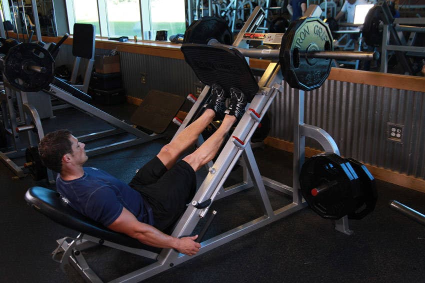 Leg press calf raise: end position