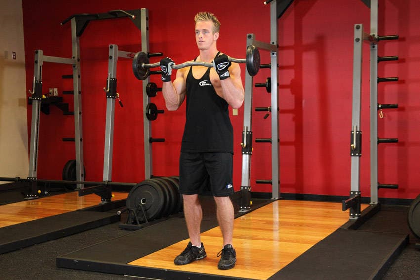 EZ-bar curl: end position