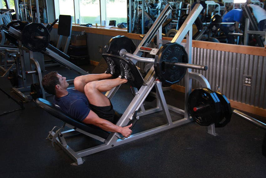 Leg press: end position