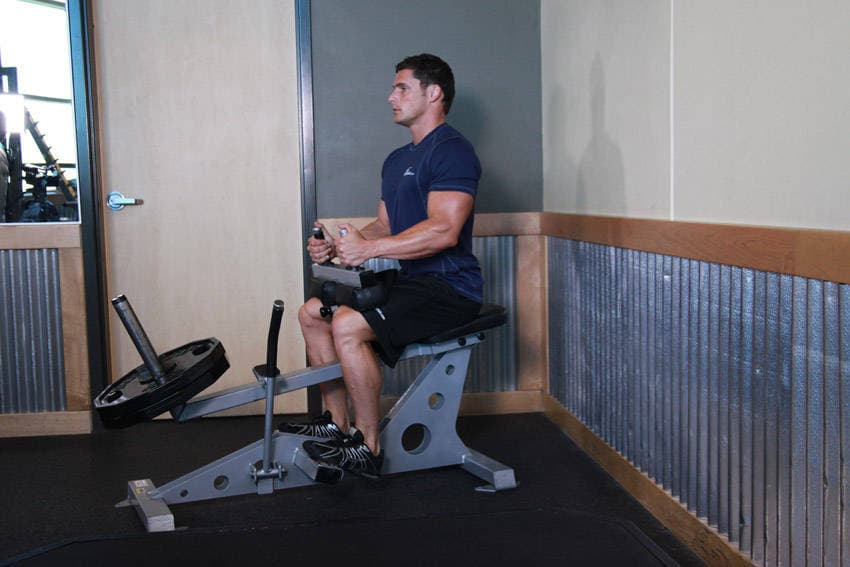 Seated calf raise: start position