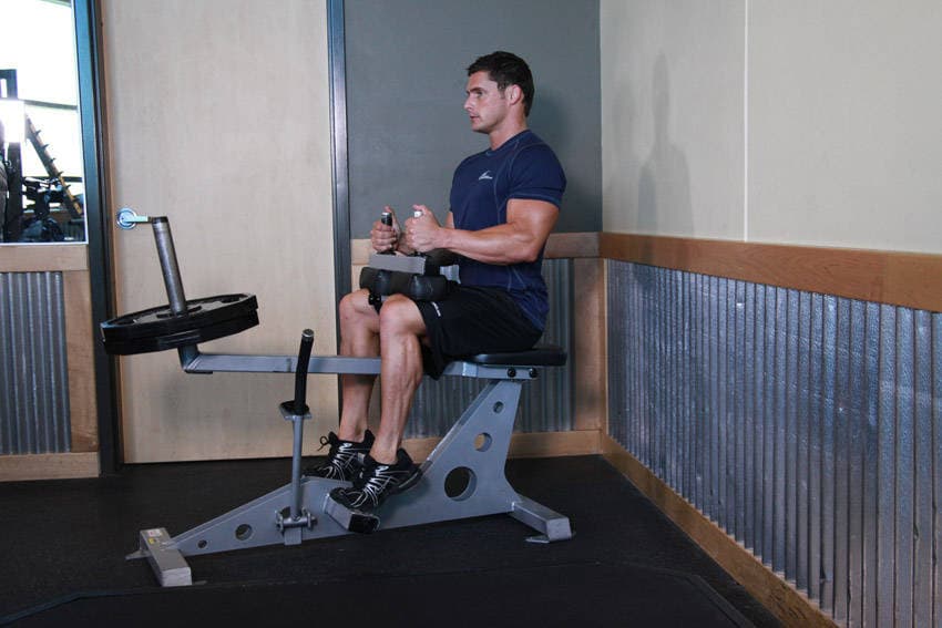 Seated calf raise: end position