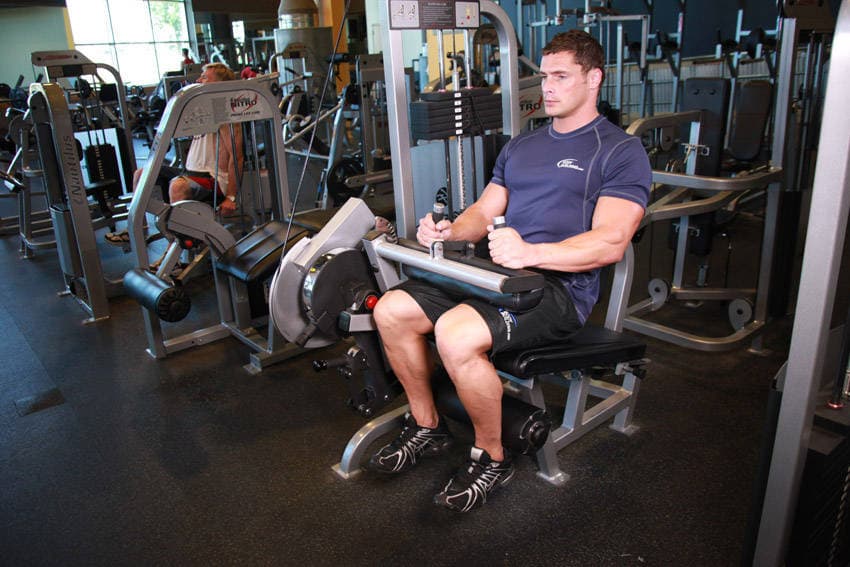 Seated leg curl: end position