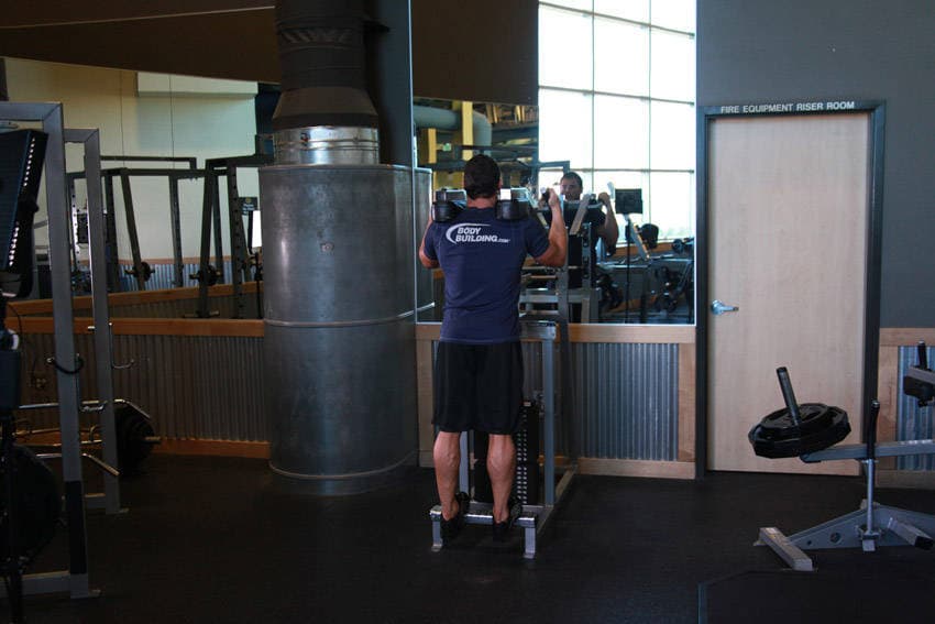 Standing calf raise: start position