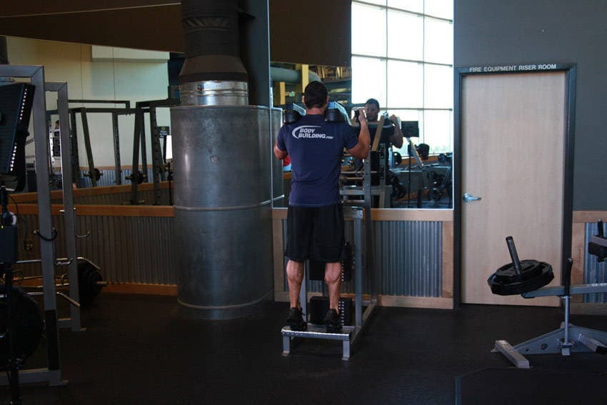 Standing calf raise: end position