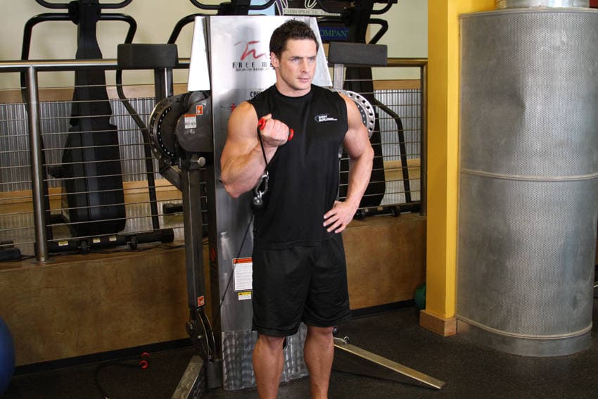 Single-arm curl: end position