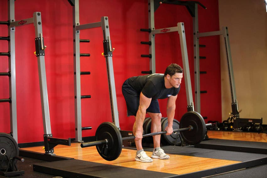 Stiff-legged deadlift (SLDL): start position