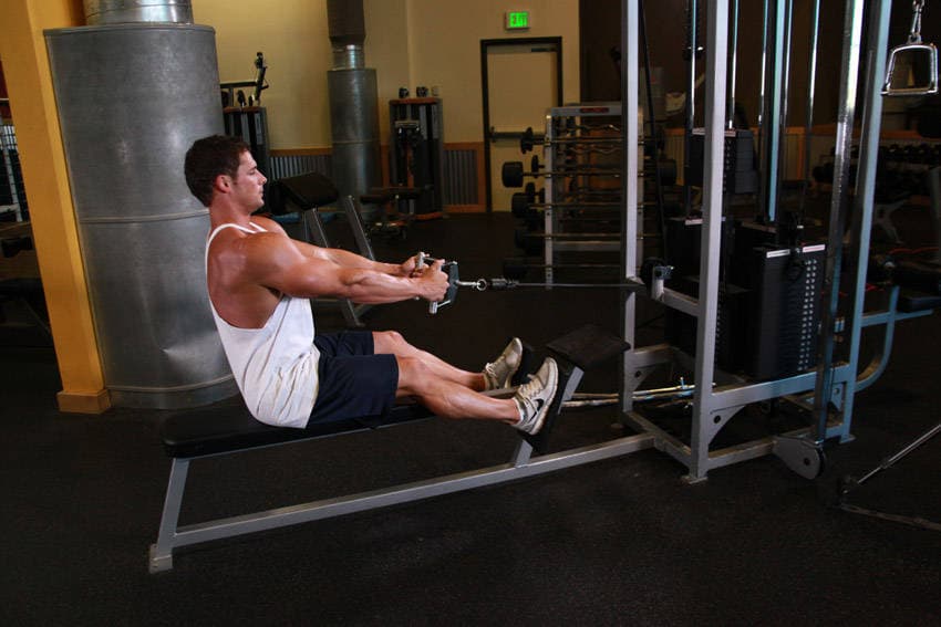Seated cable row: start position