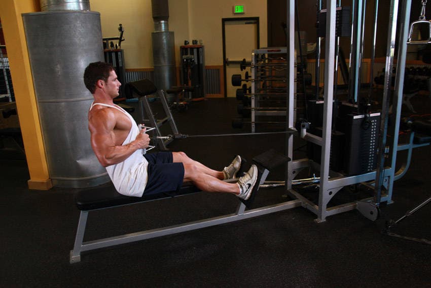 Seated cable row: end position