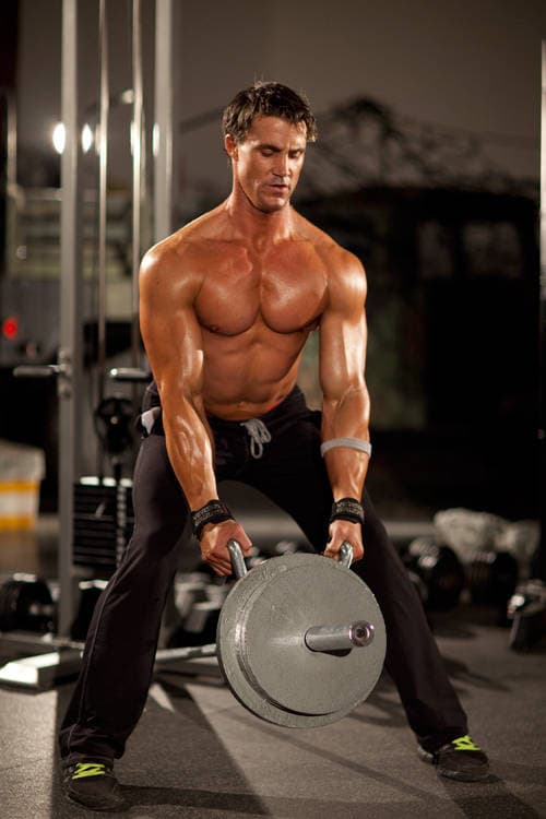 T-bar row: start position